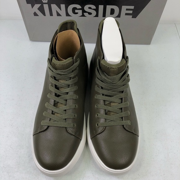 Kingside William Olive High Top Army Sneaker Shoes - Picture 7 of 8